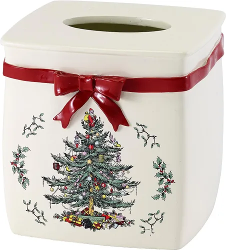 Vista 4 de Spode - Jabonera, Accesorios de Baño de Resina, Decoración Navideña para el Hogar (Colección Árbol de Navidad de Spode) Diseño navideño, bandeja