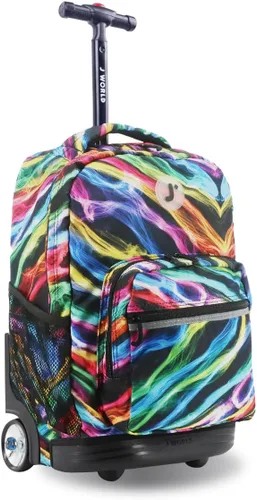 Vista 44 de J World Sunrise Kids - Mochila con ruedas para niñas y niños. Mochila con ruedas para la escuela, Aurora, 18 pulg