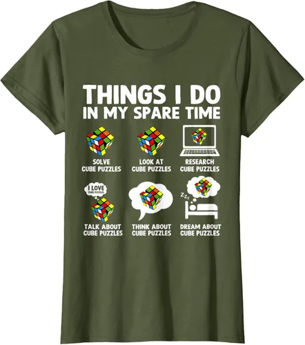 Vista 68 de Things I Do in My Spare Time Cube Puzzle Speed Cubing Camiseta