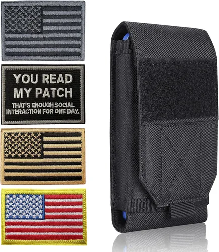 Vista 9 de Funda táctica negra Molle para teléfono celular, resistente al agua, para iPhone 11, 12, 13 Pro Max, para Samsung S22, S21, S20, FE, Note 20, A13