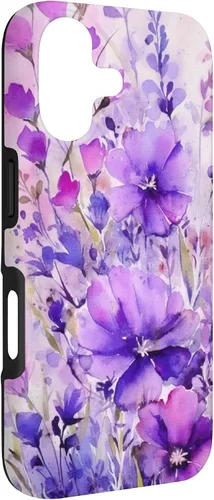 Vista 3 de Purple Lavender Flower Watercolor for Women & Girls Case for iPhone 17