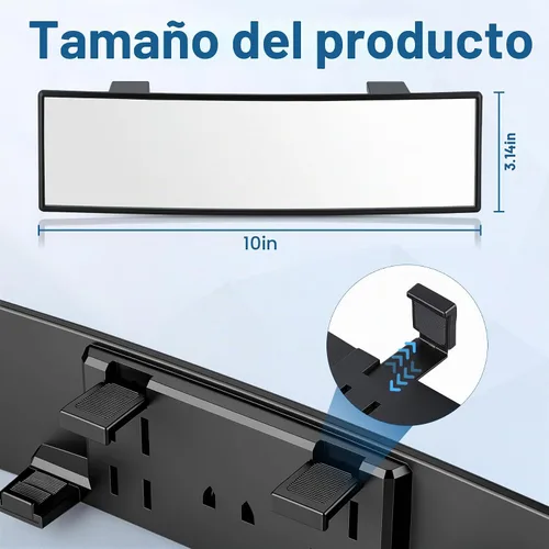 Vista 4 de SINGARO Espejos retrovisores panorámicos para automóvil, extensor universal de espejo retrovisor convexo, clip cromado antirreflejo, espejo gran