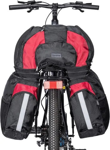 Vista 8 de CXWXC Portaequipajes trasero para bicicleta - Portaequipajes de carga para bicicleta para montaje de freno de disco/freno sin disco - Portaequipajes