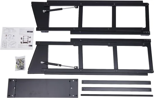 Vista 8 de PAREKS Escritorio convertible plegable montado en la pared, estante de almacenamiento de escritorio de pared flotante multifunción para oficina