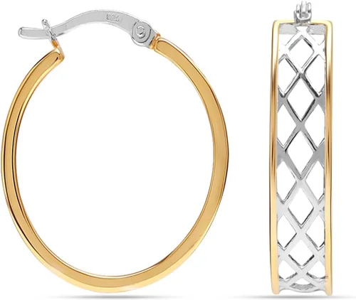 Vista 15 de LeCalla Aretes de aro de plata de ley 925 con llave griega, ligeros, con parte superior de clic, patrón de corte de pared griega para mujer Pared
