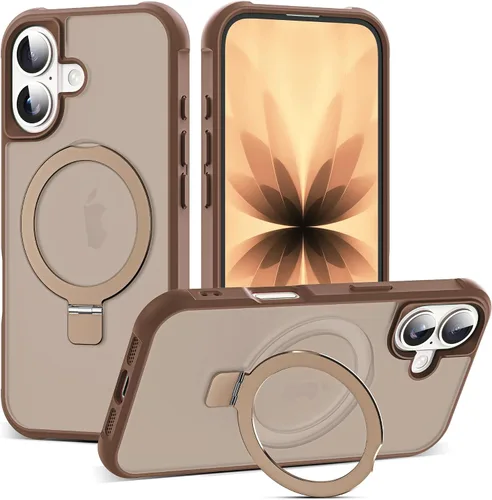 Vista 154 de SKYLMW - Funda compatible con iPhone 11 de 6.1 pulgadas, con soporte magnético invisible tipo anillo, funda translúcida de grado militar, compatible