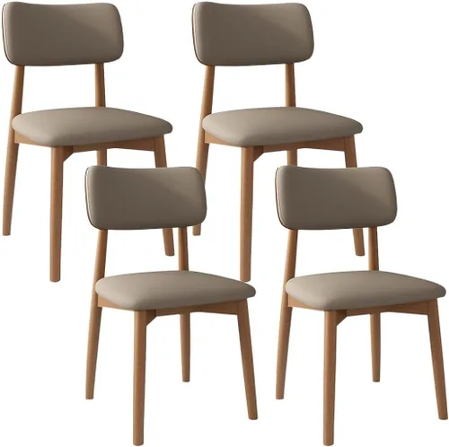 Vista 54 de YVYKFZD Solid Wood Dining Chairs, Kitchen Chairs Set with Curved Backrest, Leather Upholstered Dining Room Chair, Armless Living Room Chair, for