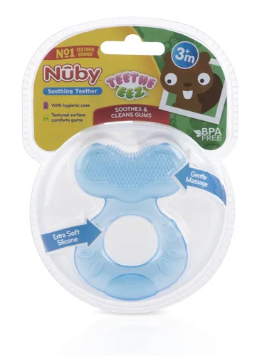 Vista 4 de Nuby Mordedor de silicona EEZ con cerdas, incluye estuche higiénico (paquete de 48)