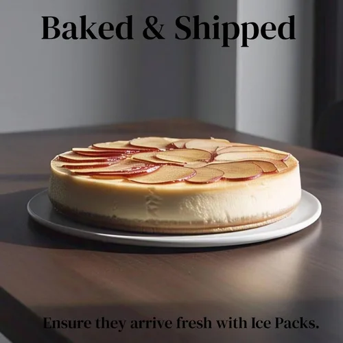Vista 4 de Andy Anand Tarta de manzana sin azúcar de 22.86 cm - Elaborada con auténtico queso crema de California, ingredientes frescos y naturales