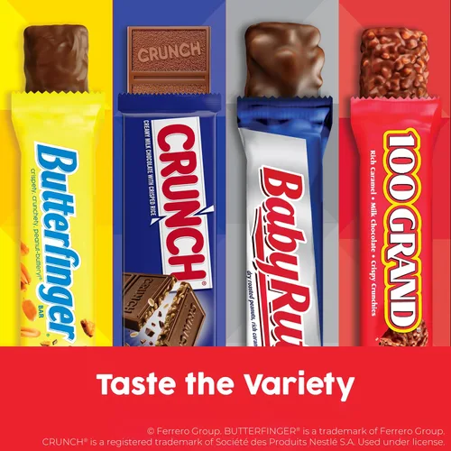 Vista 5 de Bolsa surtida a granel de chocolate y caramelo, mezcla de miniaturas de Butterfinger, Crunch y chocolate de leche Baby Ruth