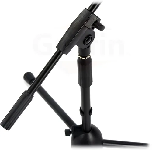 Vista 2 de GRIFFIN Soporte de micrófono corto (serie Low Profile-X) – Soporte de trípode para bombo, amplificadores de guitarra, escritorios de estudio, canto