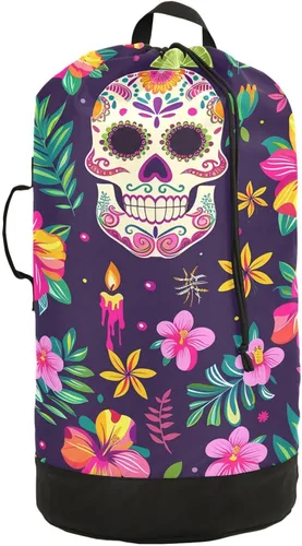 Vista 9 de Mochila para lavandería, cesta extra grande resistente para ropa sucia, correas ajustadas para campamento, universidad, gimnasio, hotel, hogar, 29.3