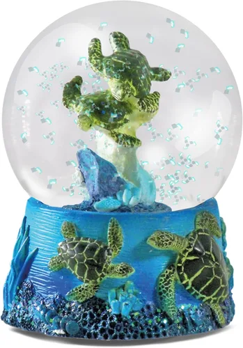 Vista 17 de Globo de agua - Oso marrón de Deluxebase. Decoración de animales de globo de nieve con figuras de oso marrón. Globo de purpurina de vidrio
