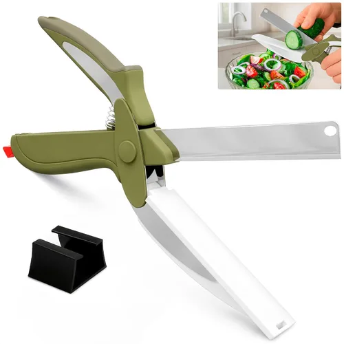 Vista 14 de Tijeras para aves de corral resistentes, tijeras de pollo de acero inoxidable con diseño de resorte, borde dentado antideslizante y bloqueo