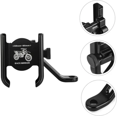 Vista 4 de Soporte de teléfono móvil ajustable para bicicleta para manubrio, soporte giratorio de navegación, fácil instalación, diseño resistente