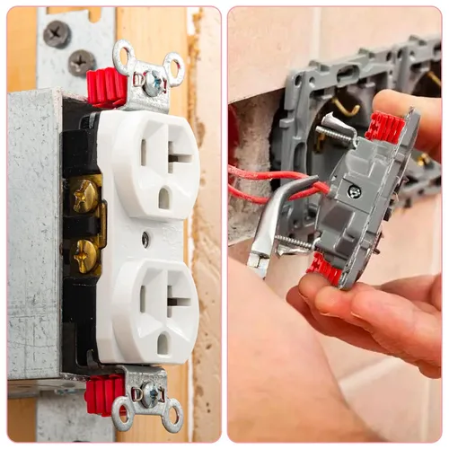 Vista 5 de 48 separadores de interruptor y receptáculo, interruptor de plástico y espaciadores receptivos para caja eléctrica con 30 tornillos inoxidables