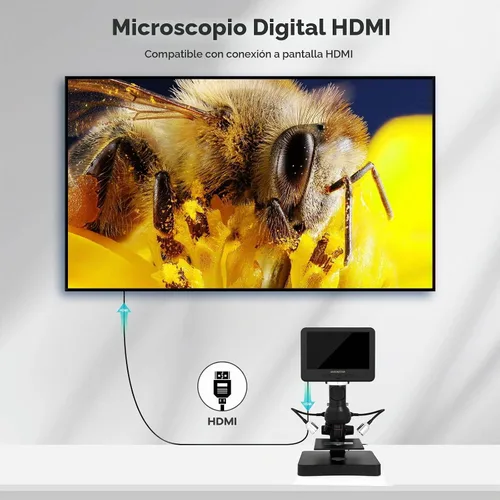 Vista 4 de Andonstar Microscopio de AD246S-P HDMI Digital con pantalla de 7", lente