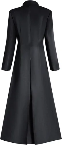 Vista 3 de Bata de sacerdote para mujer, de manga larga, con botones, para iglesia, cosplay, disfraz de predicador litúrgico, clero, coro