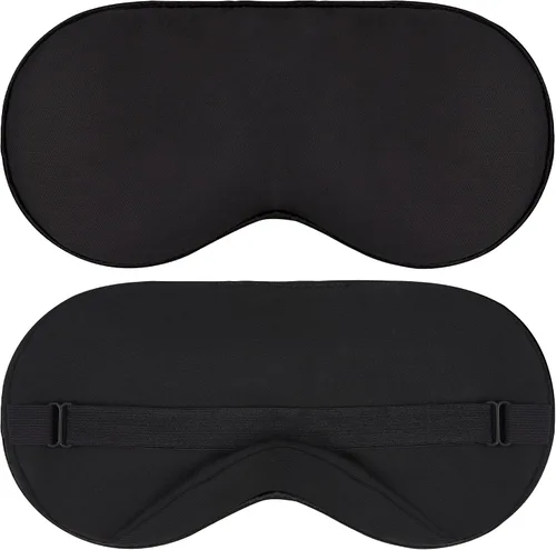 Vista 3 de Antifaz para dormir - Gris oscuro, 100% viscosa derivada de bambú - Máscara de ojos ligera con correa ajustable - Venda opaca para dormir