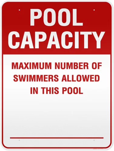 Vista 11 de Número máximo de nadadores permitidos en este cartel de piscina, 7 x 10 pulgadas, libre de óxido, aluminio 040, resistente a la decoloración