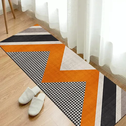 Vista 2 de Alfombra larga con respaldo antideslizante, alfombra para interiores y exteriores, fácil de limpiar, tapete antideslizante de 39.4 x 177.2 in/47.2 x