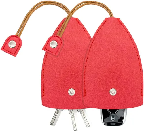 Vista 12 de Funda para Llave de Coche, 2 Piezas de Bolsas de Llavero Extraíbles Creativas, Gancho de Llavero Protector de Gran Capacidad de Cuero PU (Negro)
