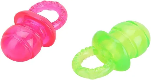 Vista 6 de Jiawu Chupete de juguete masticable para perros, 2 piezas de juguete de limpieza molar para cachorros con sonda integrada para perros pequeños