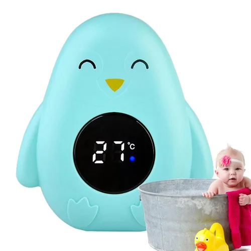 Vista 8 de Termómetro de baño para bebés, medidor de agua, medidor de dibujos animados, termómetro electrónico de bañera, monitor de temperatura flotante