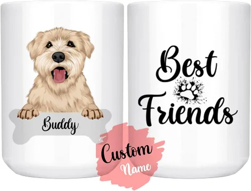 Vista 15 de Taza personalizada de Wheaten Terrier con diseño de perro mamá y papá, taza de Wheatie Dog para hombres y mujeres, taza de regalo de dueño de perro