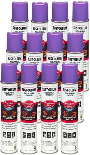 Vista 37 de Rust-Oleum 203035-12PK Pintura en aerosol invertida industrial a base de agua, 17 onzas, naranja alerta APWA, paquete de 12 unidades APWA Alerta