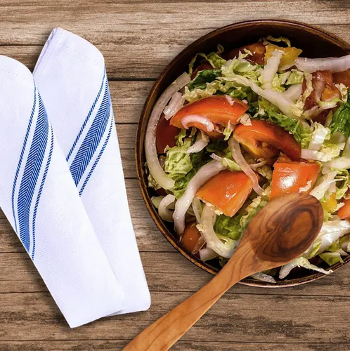 Vista 6 de Paquete de 30 paños de cocina de 100 % algodón con rayas azules, paños de cocina de 15 x 25 pulgadas, paños de cocina para lavar platos, trapos