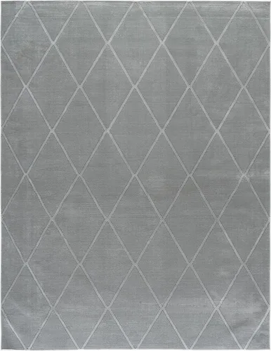 Vista 2 de SAFAVIEH Alfombra de área de 8 x 10 pies – Colección Revive – Grande – Gris, patrón de enrejado, no desprende pelusa y fácil limpieza, ideal