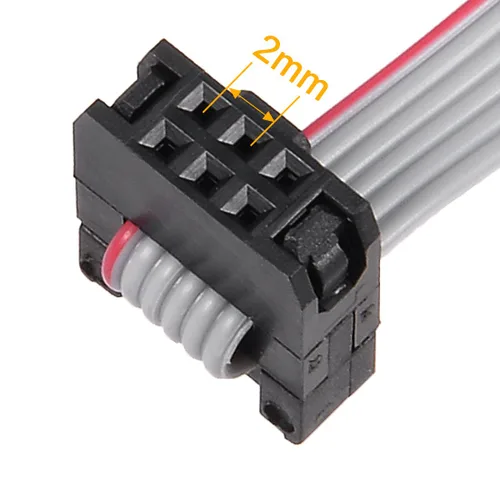 Vista 4 de uxcell IDC 6 pines conector plano cinta cable hembra longitud 11.8 in 0.079 in paso, 5pcs