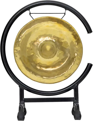 Vista 8 de Gongs de pezón dorado tailandés en soportes, incluye gong, tu elección de soporte y maza/tono brillante transparente/gong fabricado en Tailandia