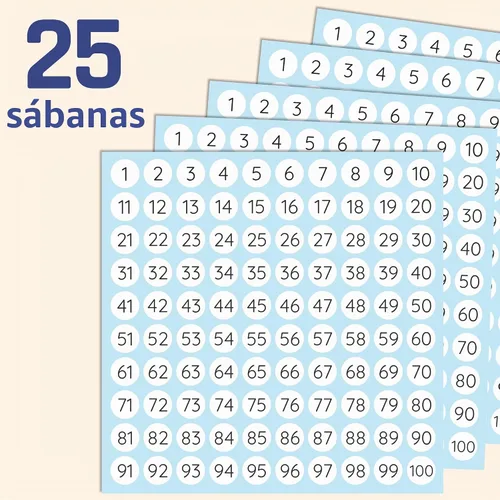 Vista 7 de 25 hojas, 1 a 100, etiquetas adhesivas de números, redondas de 0.4 pulgadas, paquete de 2500