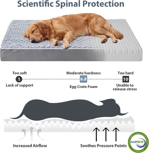 Vista 3 de WNPETHOME Cama ortopédica grande para perro, cama grande impermeable para perros con funda extraíble lavable y parte inferior antideslizante