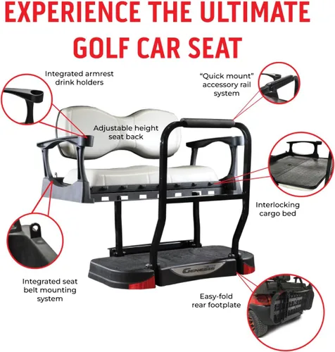 Vista 3 de MADJAX Genesis 300 - Kit de asiento trasero para carrito de golf Club Car Precedent (04-21), adelante (17-Up), Tempo (18 en adelante)