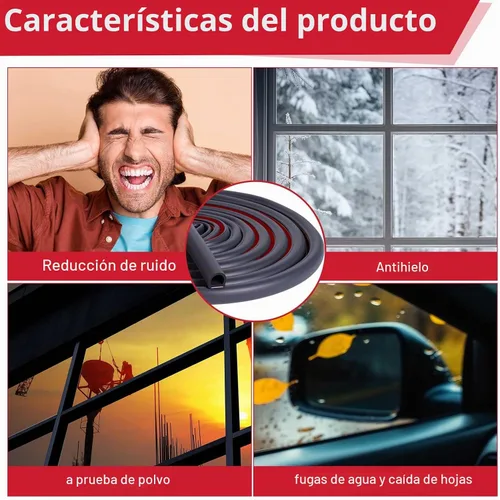 Vista 4 de Pangda Burlete de goma en forma de D de 10 pies de espuma autoadhesiva de EPDM, tira de sellado para puertas para reducción de ruido, impermeable, a