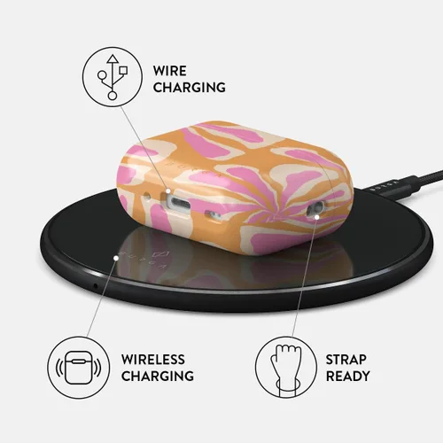 Vista 3 de Burga Funda para Airpods Pro 2 2022, compatible con Apple AirPods, funda protectora de plástico rígido, accesorios elegantes para teléfonos