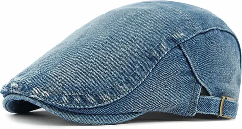 Vista 13 de Gorra de Newsboy para hombre, ajustable, plana, Ivy Gatsby, gorra de conducción de cabbie, transpirable, de algodón, gorra de golf