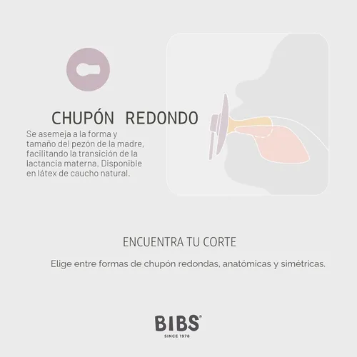 Vista 3 de BIBS - Paquete de 2 chupetes para bebés, goma natural libre de bisfenol A, hechos en Dinamarca, colección Colour, para bebés de 18+ meses, azul bebé