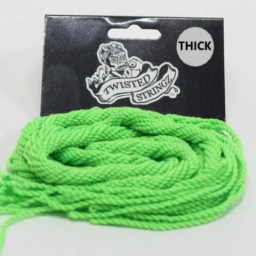 Vista 2 de Twisted Stringz Cuerdas Yo-Yo - Poliéster - Cuerda YoYo gruesa sólida - Paquete de 10 (verde)