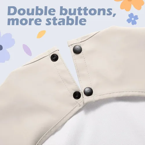 Vista 5 de JaGely Paquete de 4 baberos de manga larga para bebé, impermeables, con puños elásticos, bolsillo grande para bebés que comen y alimentan de 6 a 36