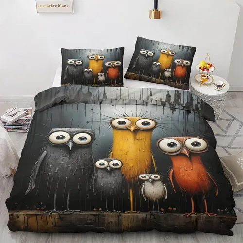 Vista 36 de Funda de edredón abstracta tamaño individual Juego de ropa de cama de arte colorido 2 piezas Funda de edredón con patrón de microfibra suave