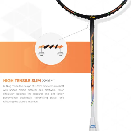Vista 5 de Li-Ning Air Force 77 G2 - Raqueta de bádminton de fibra de carbono con cubierta completa