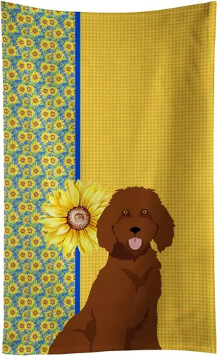 Vista 26 de Caroline's Treasures WDK5313KTWL - Toalla de cocina con diseño de girasoles de verano, color negro y tostado, Airedale Terrier, toalla de mano