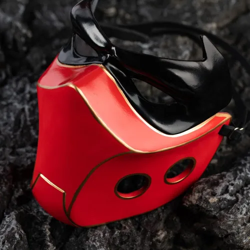 Vista 5 de Evere Máscara de capucha roja Jason Todd, casco de cosplay de resina duradera, accesorio de disfraz de Halloween