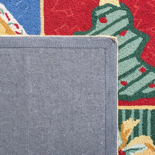 Vista 4 de SAFAVIEH Alfombra decorativa de lana hecha a mano de 2 x 3 pies, colección Chelsea, diseño de temporada, blanco y multicolor, ideal para entrada