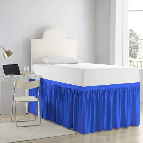 Vista 11 de Falda de cama de calidad de hotel de 800 hilos, 100% algodón con volantes, tamaño de 30 pulgadas, suave, extra larga, elástica, para dormitorio