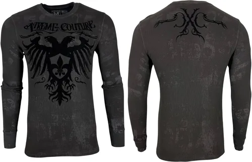 Vista 4 de Xtreme Couture by Affliction - Camisa térmica de manga larga para hombre Negro (Lluvia)